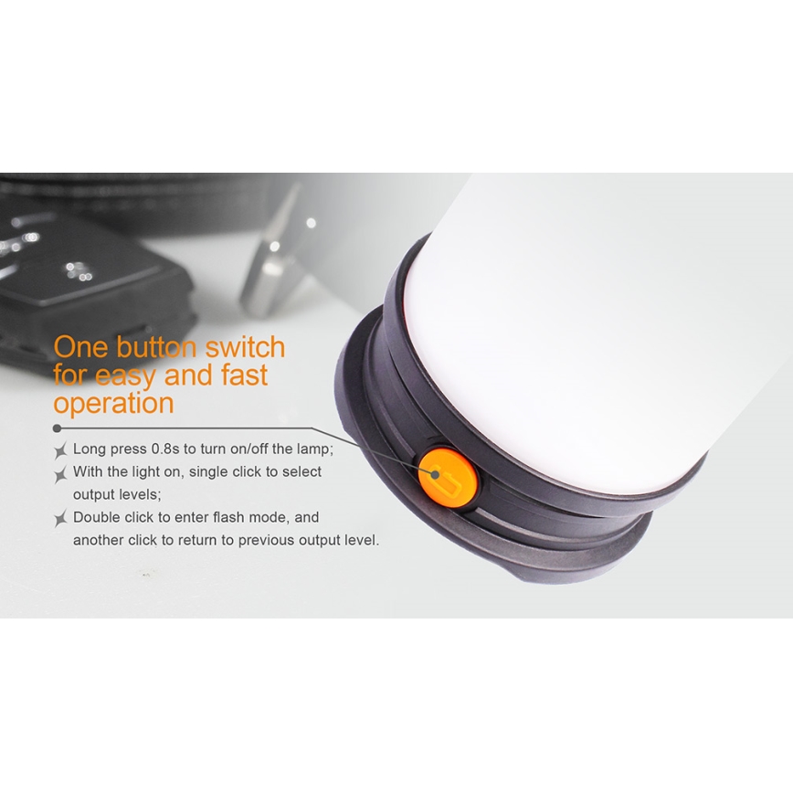 Fenix CL30R - Tragbare, aufladbare LED-Leuchte LED/USB/6xCR123A IPX7 650 lm 300 h 2600 mAh