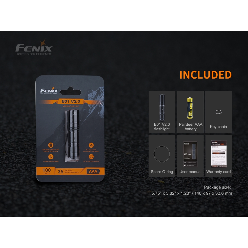 Fenix E01V20BLC - LED-Taschenlampe LED/1xAAA IP68