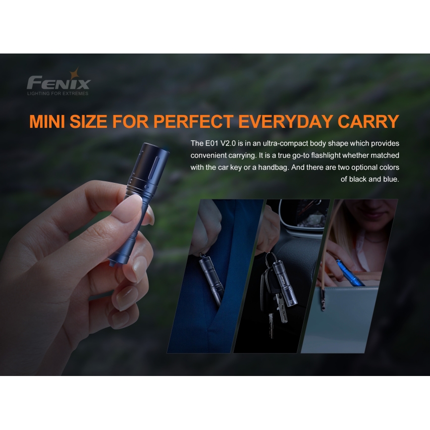 Fenix E01V20BLC - LED-Taschenlampe LED/1xAAA IP68