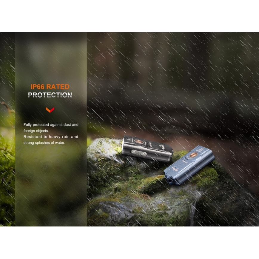 Fenix E03RV20BLU - Aufladbare LED-Taschenlampe LED/USB IP66 500 lm 30 h 400 mAh