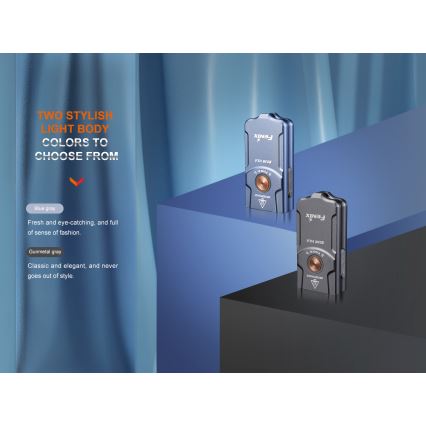 Fenix E03RV20GREY - Aufladbare LED-Taschenlampe LED/USB IP66 500 glänzend 30 h 400 mAh