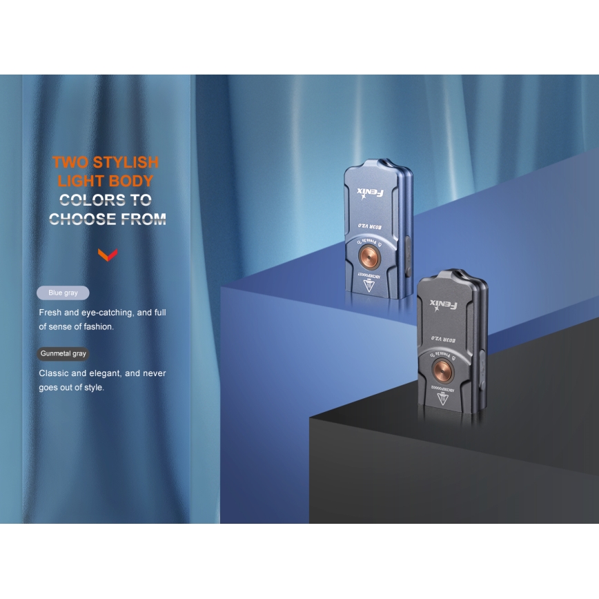 Fenix E03RV20GREY - Wiederaufladbare LED-Taschenlampe LED/USB IP66 500 lm 30 h