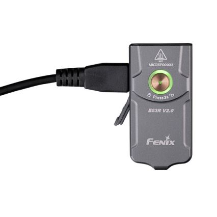 Fenix E03RV20GREY - Wiederaufladbare LED-Taschenlampe LED/USB IP66 500 lm 30 h