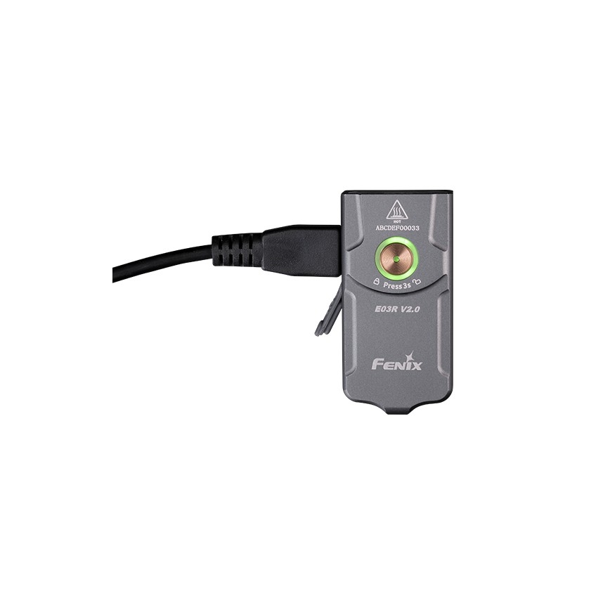Fenix E03RV20GREY - Wiederaufladbare LED-Taschenlampe LED/USB IP66 500 lm 30 h