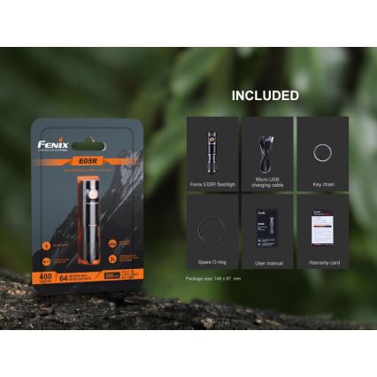 Fenix E05RBLC - Wiederaufladbare LED-Taschenlampe LED/USB IP68