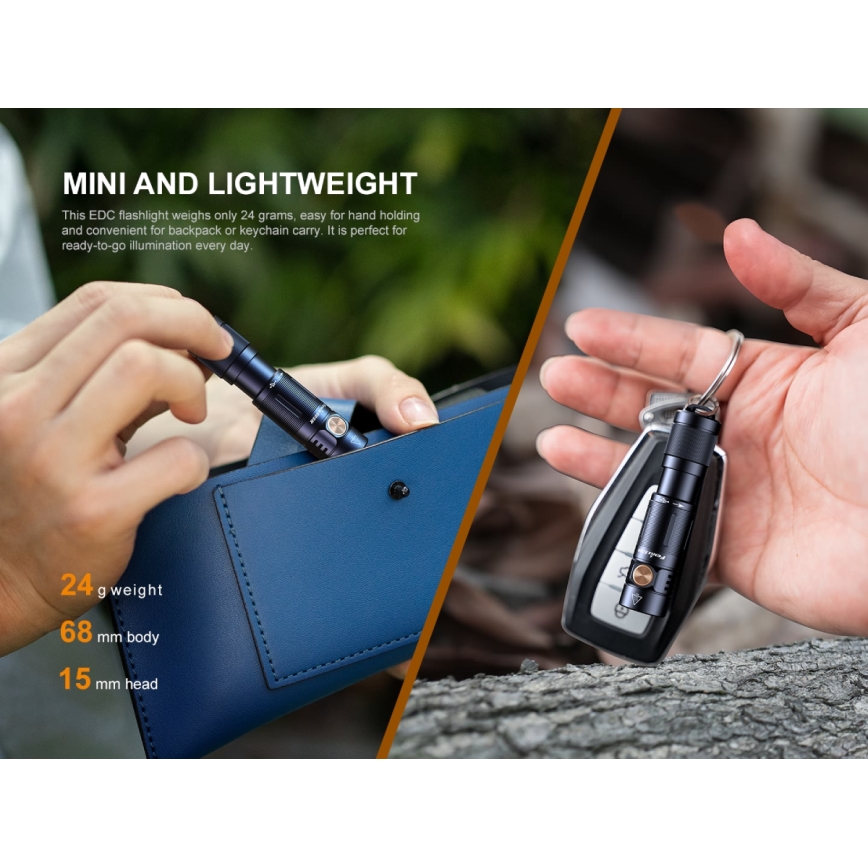 Fenix E05RBLC - Wiederaufladbare LED-Taschenlampe LED/USB IP68