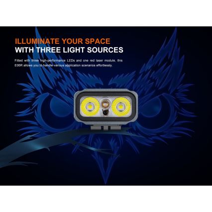 Fenix E06RGRY - Dimmbare, aufladbare LED-Taschenlampe UV LED/USB IP66 700 glänzend 60 h grau
