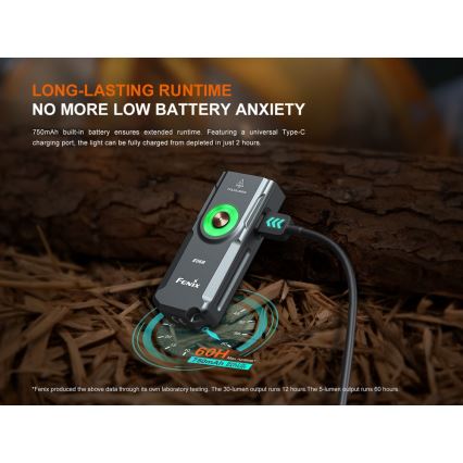 Fenix E06RGRY - Dimmbare, aufladbare LED-Taschenlampe UV LED/USB IP66 700 glänzend 60 h grau