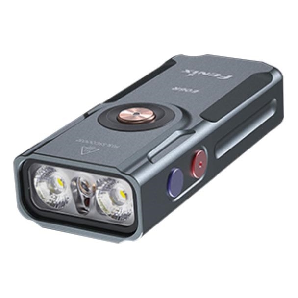 Fenix E06RGRY - Dimmbare, aufladbare LED-Taschenlampe UV LED/USB IP66 700 glänzend 60 h grau