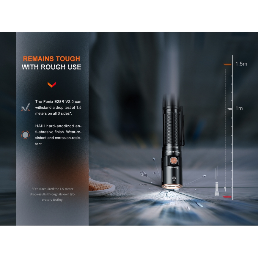 Fenix E28RV20 - Dimmbare, aufladbare LED-Taschenlampe LED/USB/2xCR123A IP68 1700 glänzend 260 h 3400 mAh