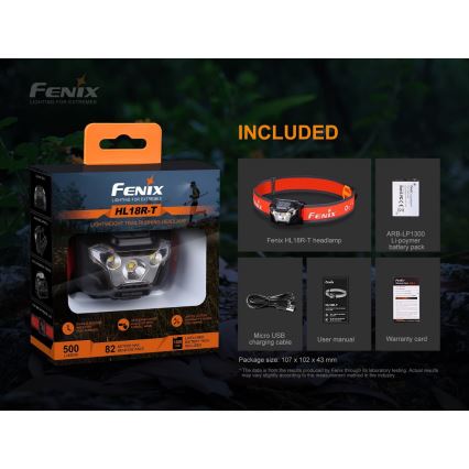 Fenix HL18RTRAIL - LED Wiederaufladbare Stirnlampe LED/3xAAA IP66