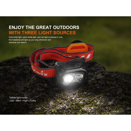 Fenix HL18RTV20BLC - Dimmbare, aufladbare LED-Stirnlampe LED/USB IP66 800 lm 160 h schwarz/orange