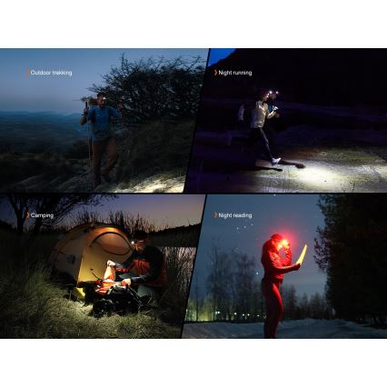 Fenix HL18RTV20BLC - Dimmbare, aufladbare LED-Stirnlampe LED/USB IP66 800 lm 160 h schwarz/orange