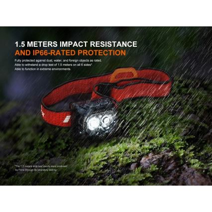 Fenix HL18RTV20BLC - Dimmbare, aufladbare LED-Stirnlampe LED/USB IP66 800 lm 160 h schwarz/orange