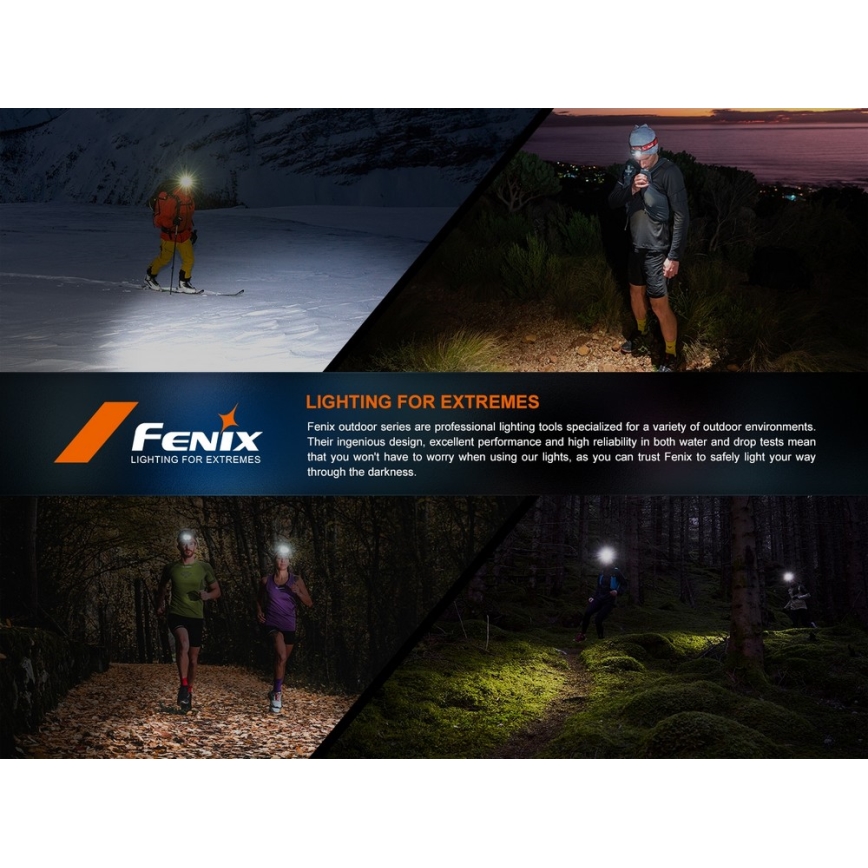 Fenix HL18RTV20BLC - Dimmbare, aufladbare LED-Stirnlampe LED/USB IP66 800 lm 160 h schwarz/orange