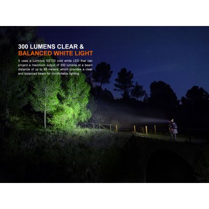 Fenix HM23V20 - Dimmbare LED-Stirnlampe LED/1xAA IP68 300 lm 100 h