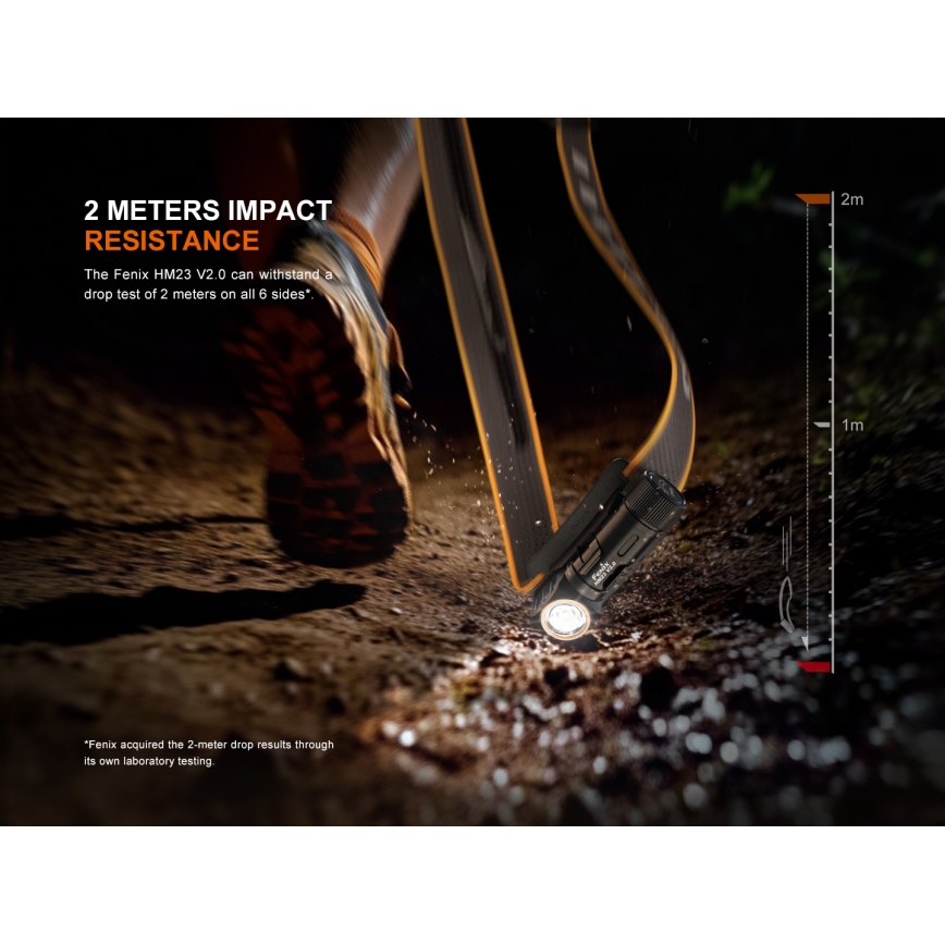 Fenix HM23V20 - Dimmbare LED-Stirnlampe LED/1xAA IP68 300 lm 100 h