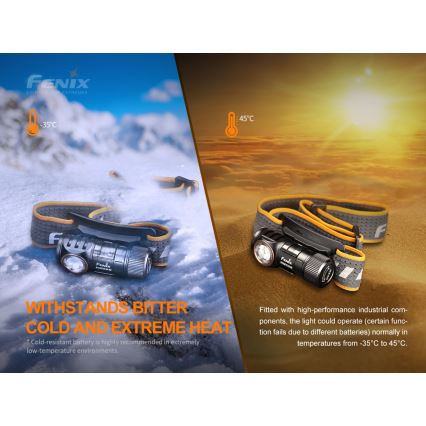 Fenix HM50RV20 - Aufladbare LED-Stirnlampe 3xLED/USB/1xCR123A IP68 700 glänzend 120 h 700 mAh