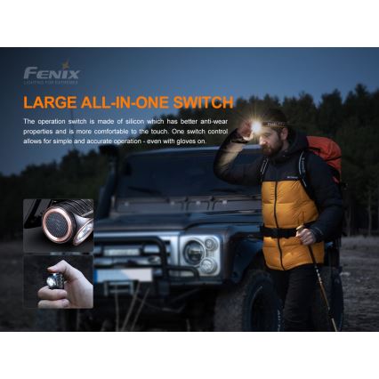 Fenix HM50RV20 - Aufladbare LED-Stirnlampe 3xLED/USB/1xCR123A IP68 700 glänzend 120 h 700 mAh