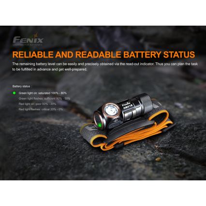 Fenix HM51RV20 - Aufladbare LED-Stirnlampe 3xLED/1xCR123A/USB IP68 700 glänzend 120 h 700 m