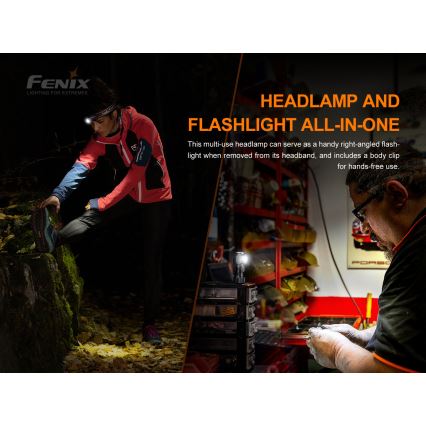 Fenix HM51RV20 - LED wiederaufladbare Stirnlampe 3xLED/1xCR123A IP68