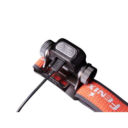 Fenix HM65RTV20BLC - Dimmbare, aufladbare LED-Stirnlampe LED/USB IP68 3400 mAh schwarz/orange