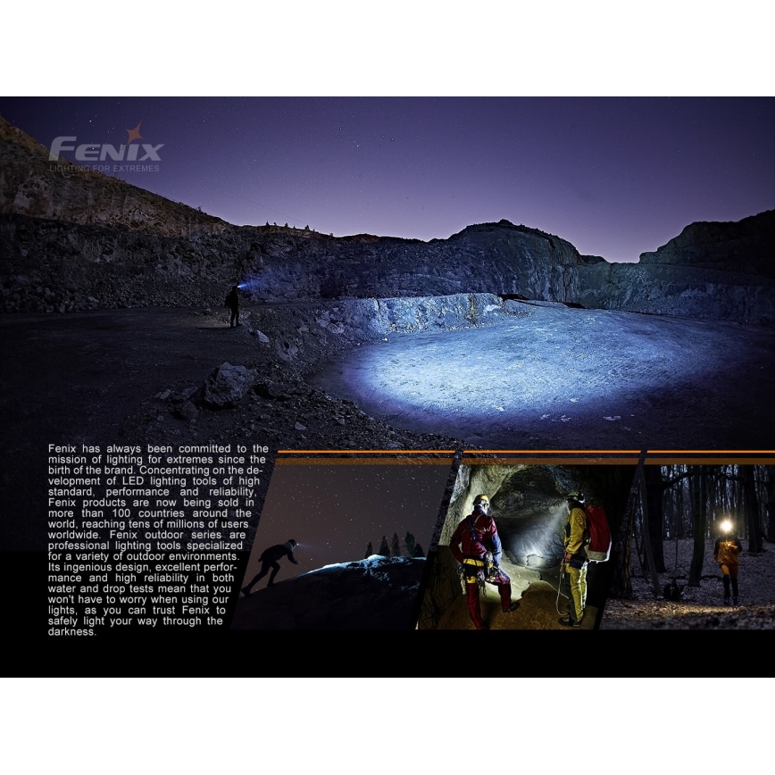 Fenix HP16R1250 - Aufladbare LED-Stirnlampe 3xLED/USB 4xAA IP66 1250 lm 600 h 3000 mAh