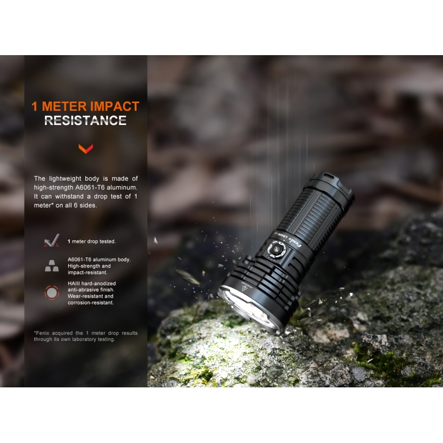Fenix LR40RV20 - Wiederaufladbare LED-Taschenlampe LED/USB IP68 15000 lm 177 h