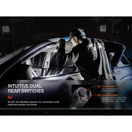 Fenix PD35R - Aufladbare LED-Taschenlampe LED/USB/2xCR123A IP68 1700 lm 100 h 3400 mAh