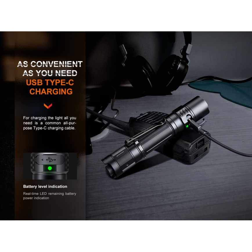 Fenix PD35R - Aufladbare LED-Taschenlampe LED/USB/2xCR123A IP68 1700 lm 100 h 3400 mAh