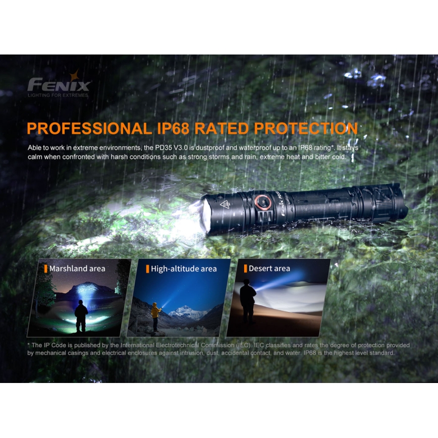 Fenix PD35V30 - Aufladbare LED-Taschenlampe LED/USB/2xCR123A IP68 1700 glänzend 230 h 2600 mAh