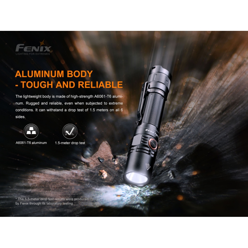 Fenix PD35V30 - Aufladbare LED-Taschenlampe LED/USB/2xCR123A IP68 1700 glänzend 230 h 2600 mAh