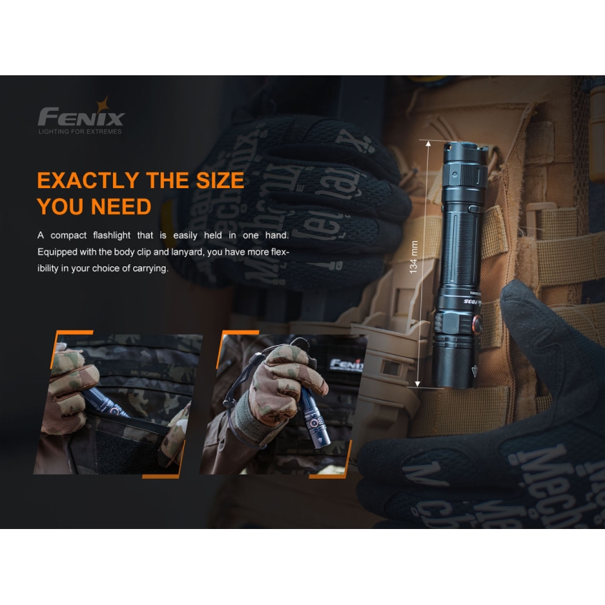 Fenix PD35V30 - Aufladbare LED-Taschenlampe LED/USB/2xCR123A IP68 1700 glänzend 230 h 2600 mAh