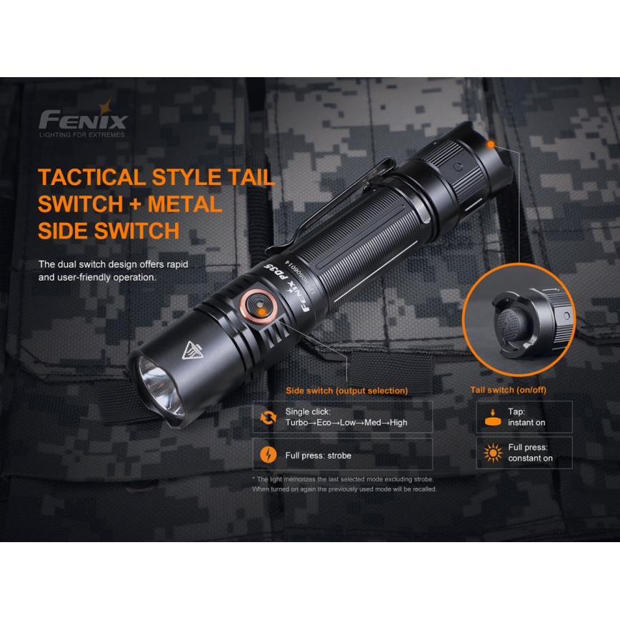 Fenix PD35V30 - Aufladbare LED-Taschenlampe LED/USB/2xCR123A IP68 1700 glänzend 230 h 2600 mAh