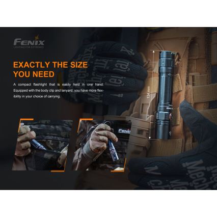 Fenix PD35V30 - LED Wiederaufladbare Taschenlampe LED/USB/2xCR123A IP68 1700 lm 230 h 2600 mAh