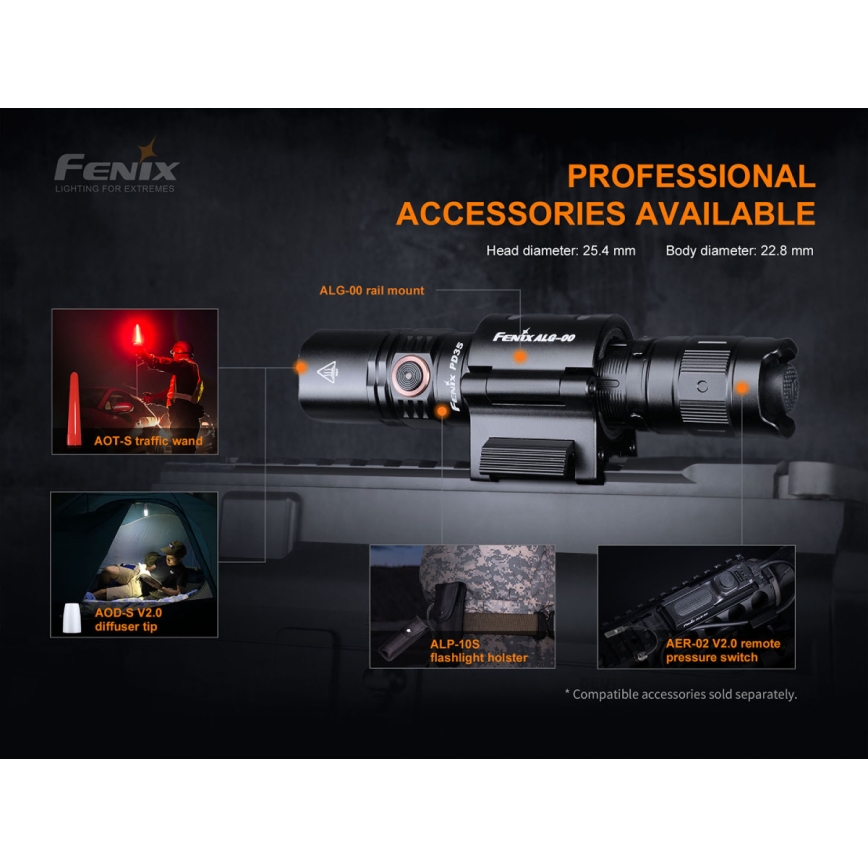 Fenix PD35V30 - LED Wiederaufladbare Taschenlampe LED/USB/2xCR123A IP68 1700 lm 230 h 2600 mAh