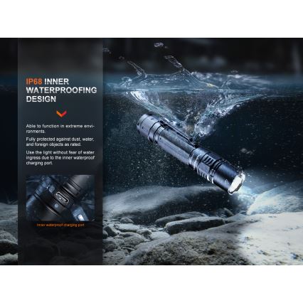 Fenix PD36RPRO - LED Aufladbare taktische Taschenlampe LED/USB IP68 2800 lm 42 h 5000 mAh