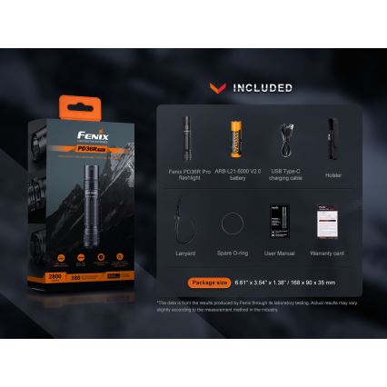 Fenix PD36RPRO - LED Aufladbare taktische Taschenlampe LED/USB IP68 2800 lm 42 h 5000 mAh