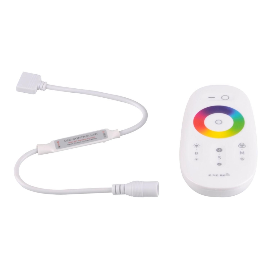 Fernbedienung für RGBW LED-Streifen 12-24V 2,4GHz 2xAAA + Controller