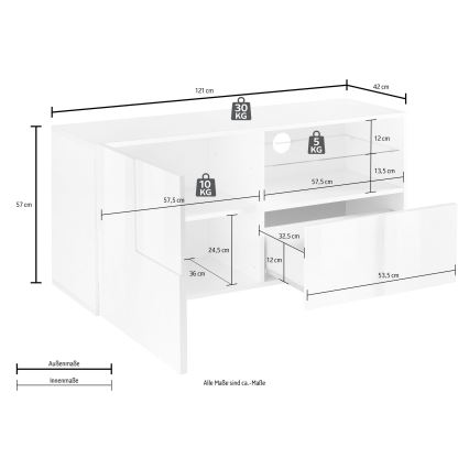 Fernsehtisch SERIAN Sonoma-Eiche