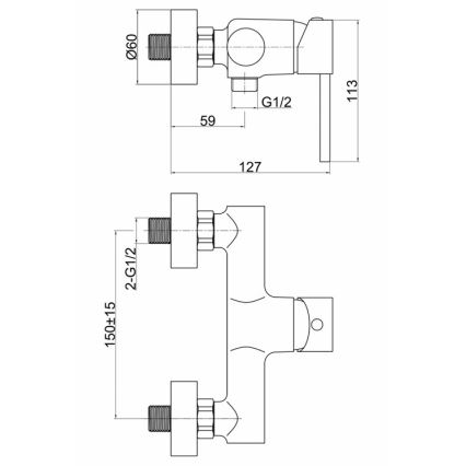 FERRO - Duscharmatur FIESTA, hochglänzender Chrom
