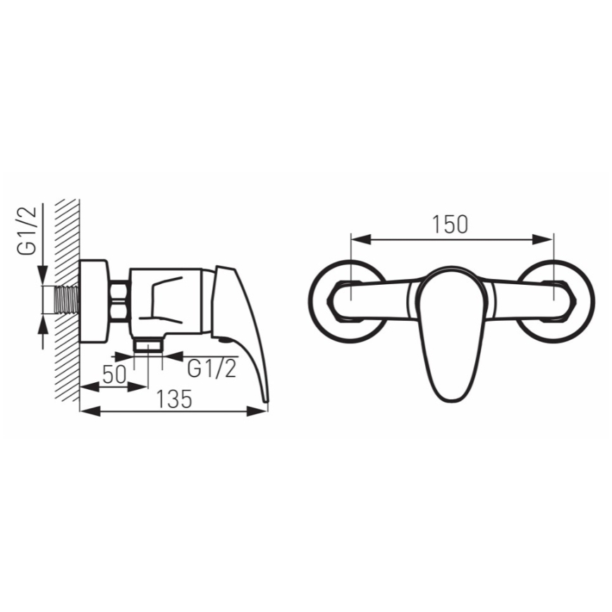FERRO - Duschbatterie ONE, glänzender Chrom