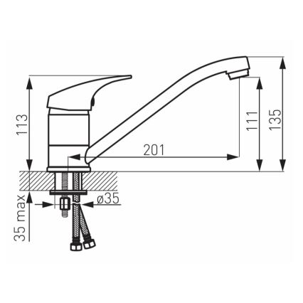 FERRO - Einhebel-Spültischarmatur ONE, Hochglanz-Chrom