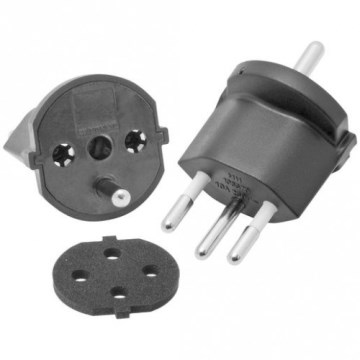 Festadapter für die Schweiz SCHUKO/J 230 V IP44 schwarz