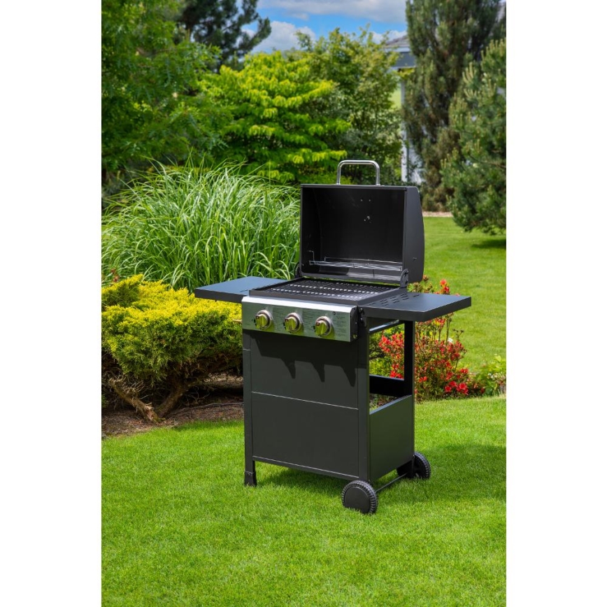 Fieldmann - Gasgrill 3-flammig schwarz