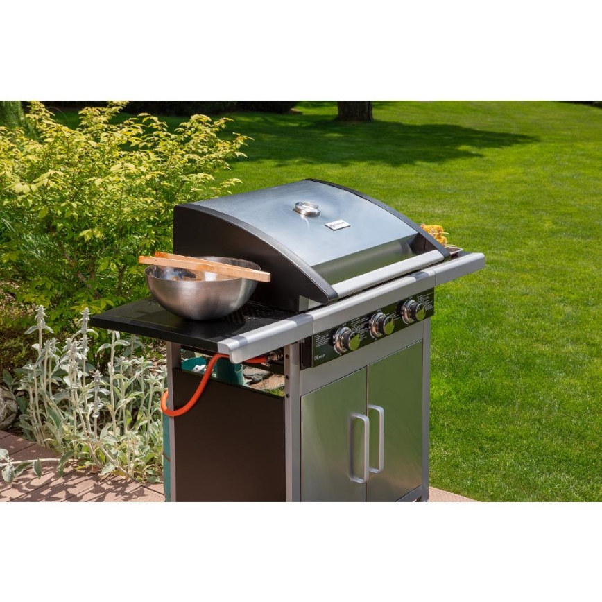 Fieldmann - Gasgrill 3-flammig matt verchromt