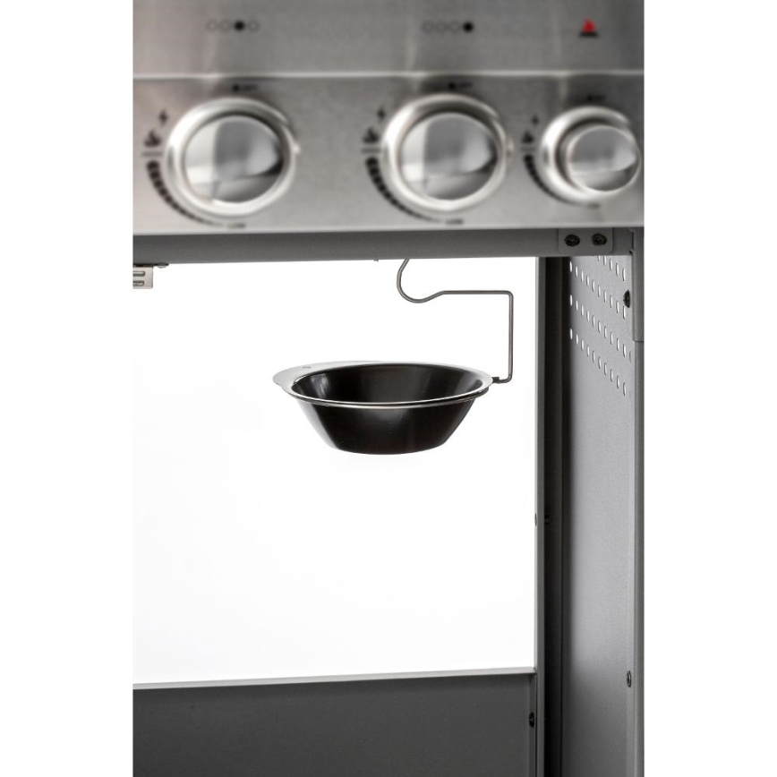 Fieldmann - Gasgrill mit 5 Brennern, matt verchromt