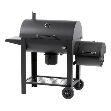Fieldmann - Holzkohlegrill mit Smoker schwarz