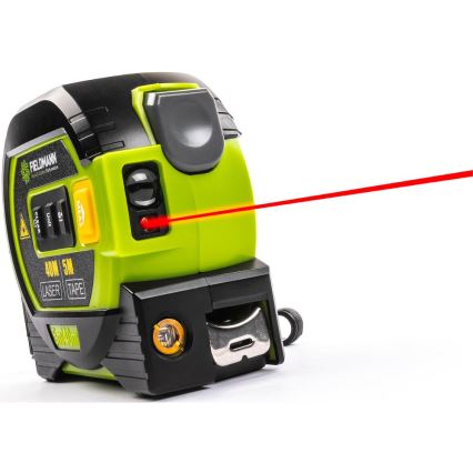 Fieldmann - Laser-Entfernungsmesser mit LED-Anzeige und Roulette-Messer 2xAA