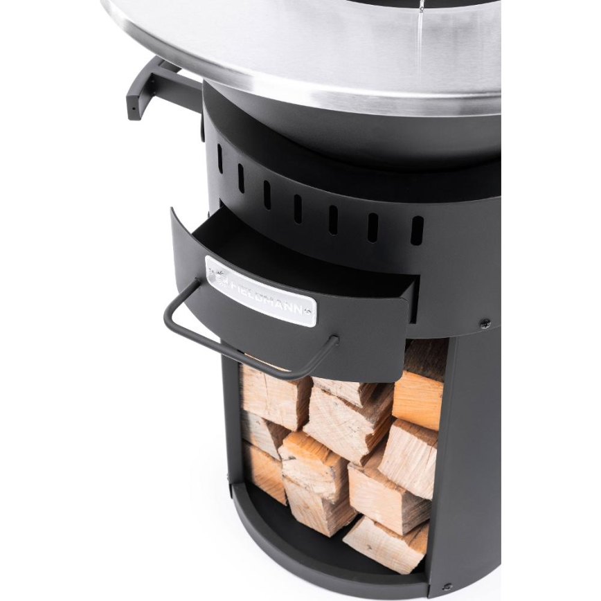 Fieldmann - Tragbarer Grill 3-in-1 Edelstahl/schwarz